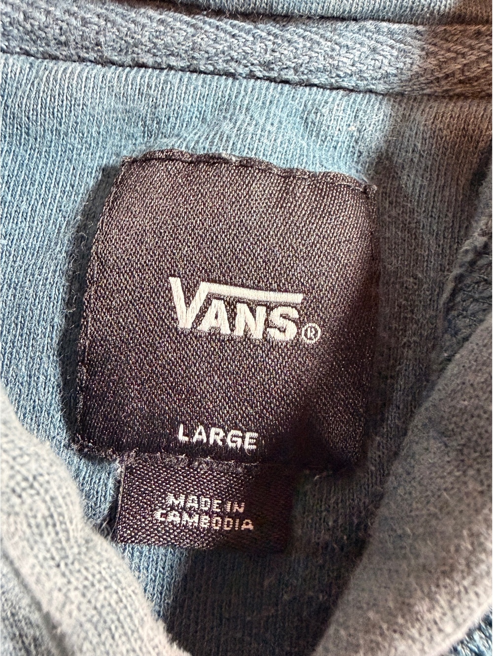 Vans Men's Large Teal Pullover Hoodie with 'Off The Wall' Print - Picture 5 of 6
